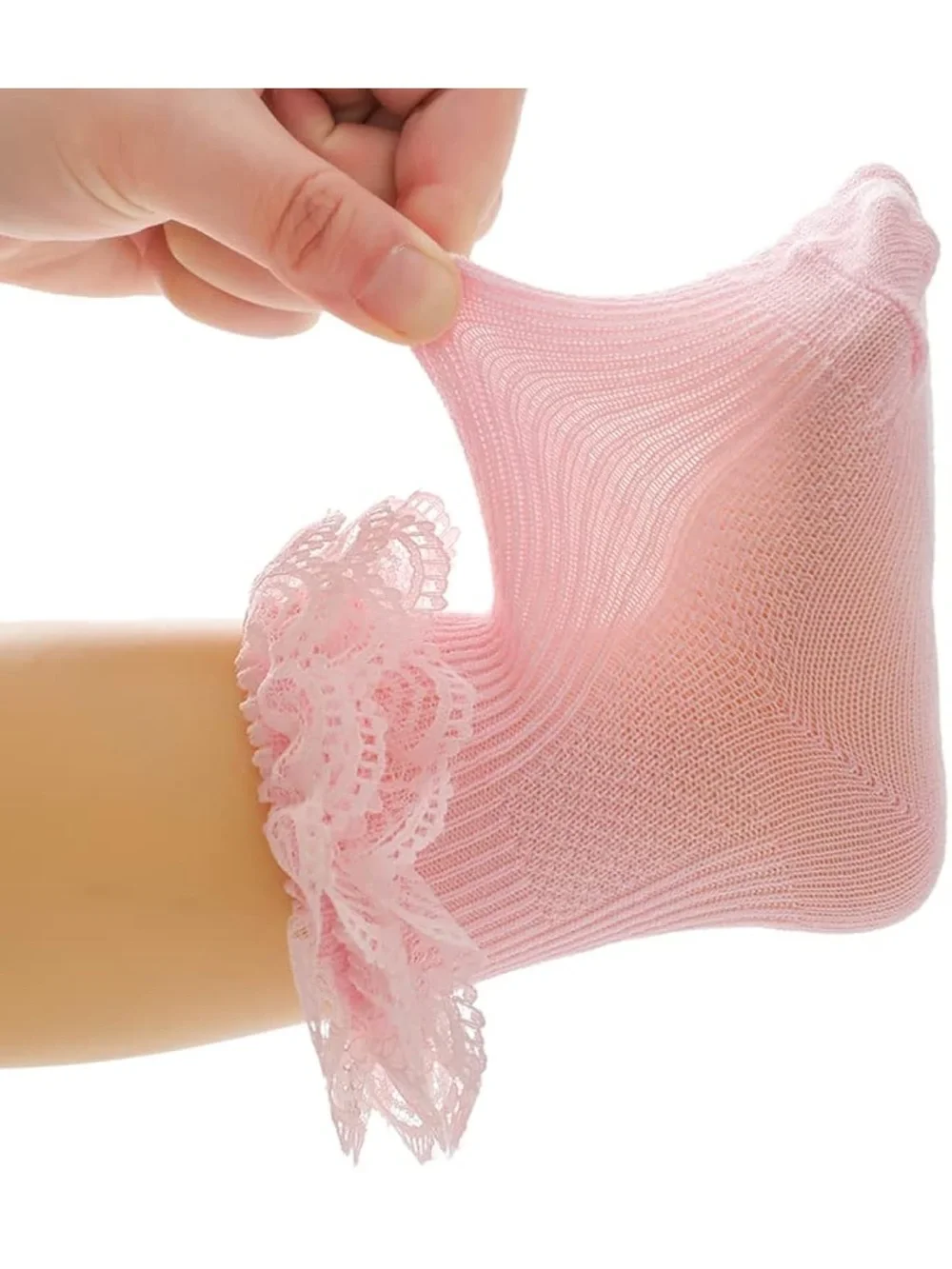 Adeimoo Newborn Baby Girls Socks Lace Ruffle Frilly 6-12 Monthe Set